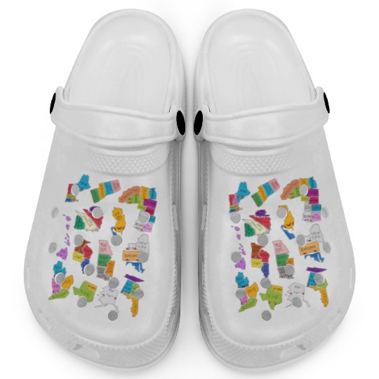 50 Cute US States Sticker Pack Clogs