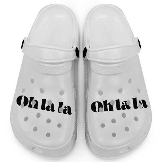 Oh La La Black Typography Clogs
