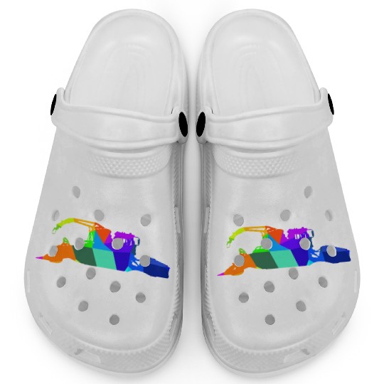 Colorful rainbow snow groomer snow vehicles Clogs