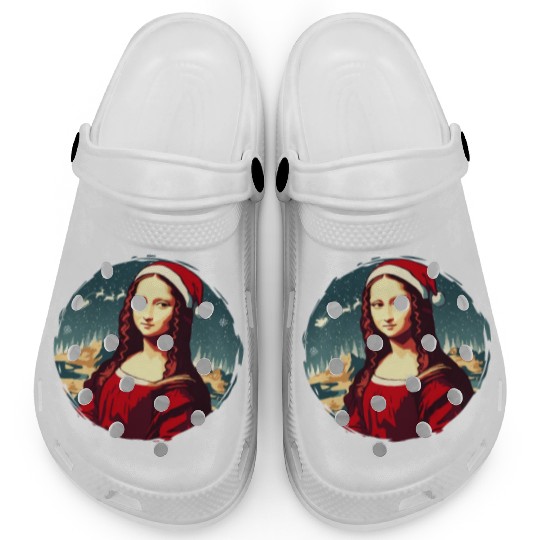 Mona Lisa Funny Christmas Art Clogs