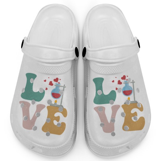 Chemistry Chemist Science LOVE Clogs