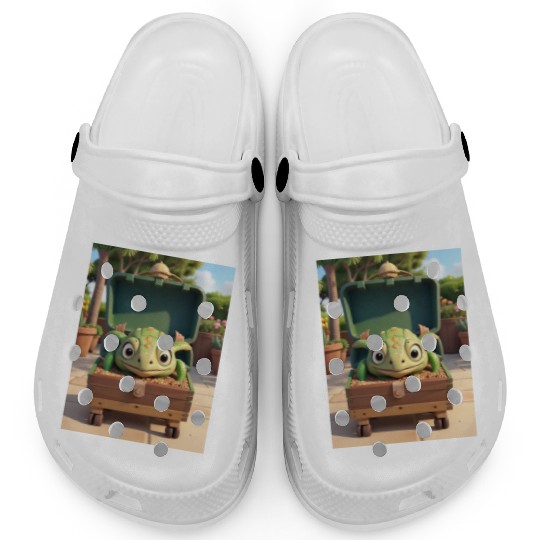 Tortuga grande con caja en jardin Clogs