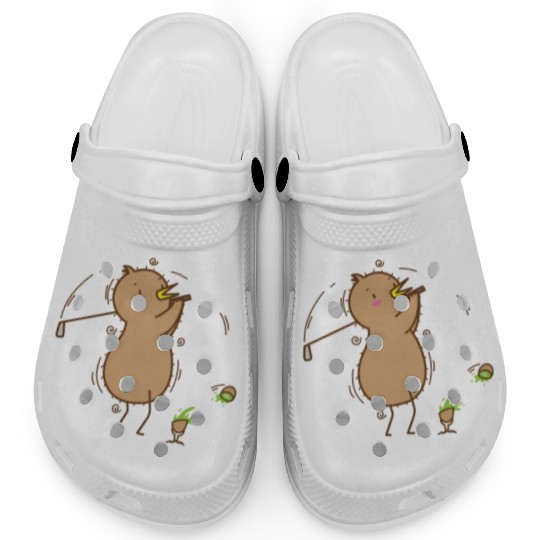 Kiwi playing Golf Kiwi Bird and Fruit Clogs