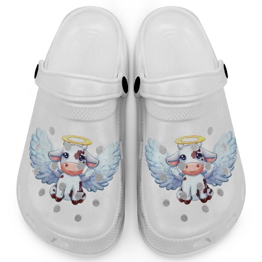 cow angel wings farm halo Clogs