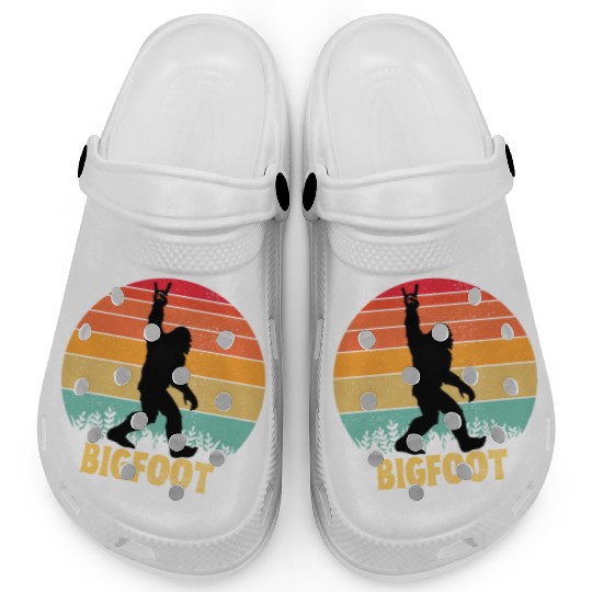 Funny Bigfoot Rock Roll retro Clogs
