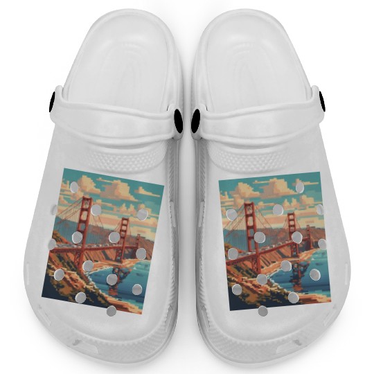 Golden Gate Bridge California Clogs Clogs, Golden