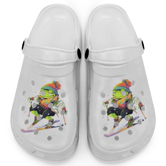 Frog Skiing Skier Ski Winter Snow Clogs