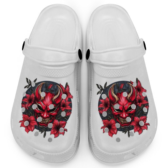 Hannya Red Lily Clogs