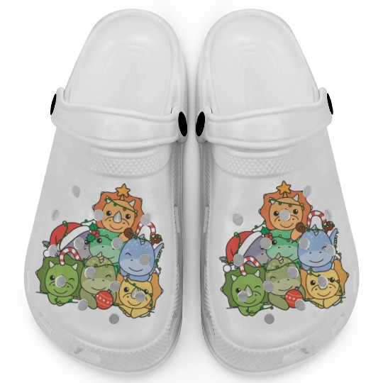Dinosaur Christmas Tree Funny Animal Clogs