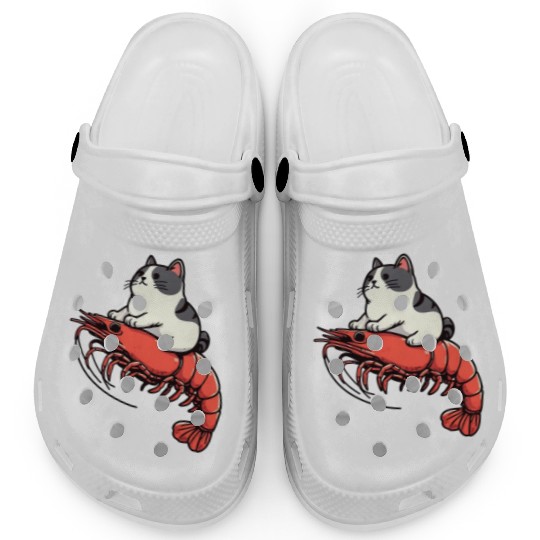 Cat rides shrimp Clogs