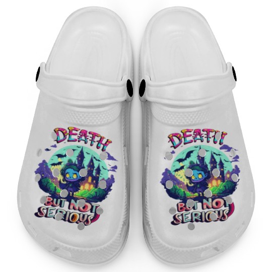 Death But Not Serious Funny Cute Halloween Zombie Clogs