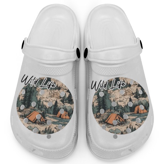 Wild Life / Forest / Camping / Tent / Tree / River Clogs