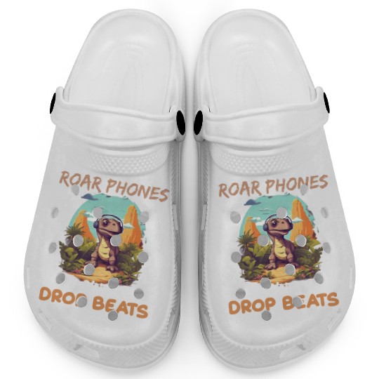 Roar Phones When Dinosaurs Drop Beats for a Dino Clogs