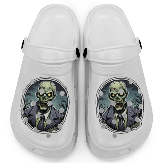 Zombie in a Suit / Halloween / Monster / green Clogs