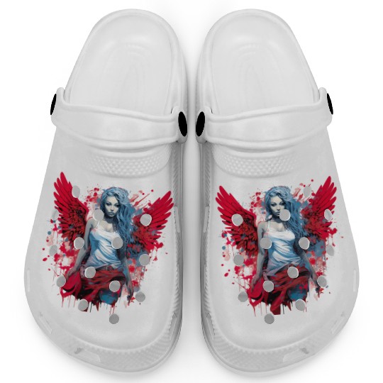 Woman with Angel Wings Angel Esoteric Wings Clogs