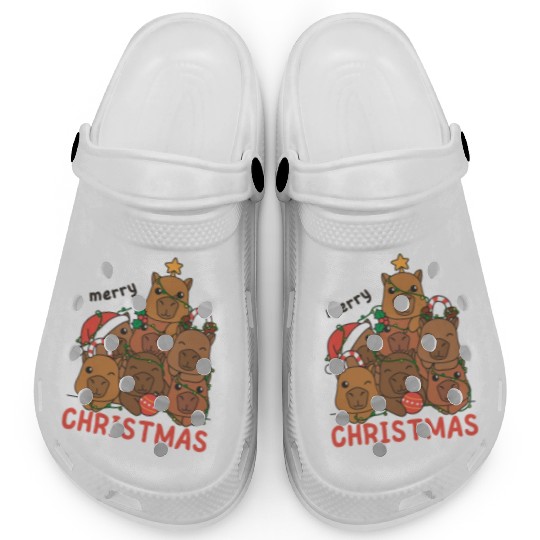 Capybara Christmas Tree Merry Christmas Clogs