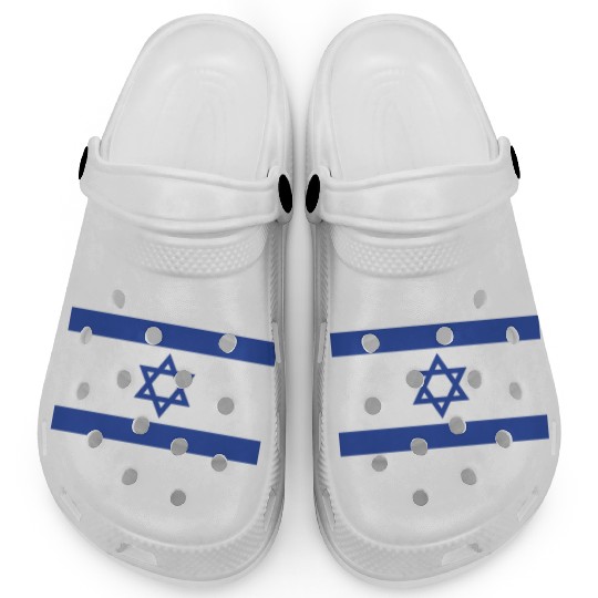 Israeli Flag with Star of David Design Clogs