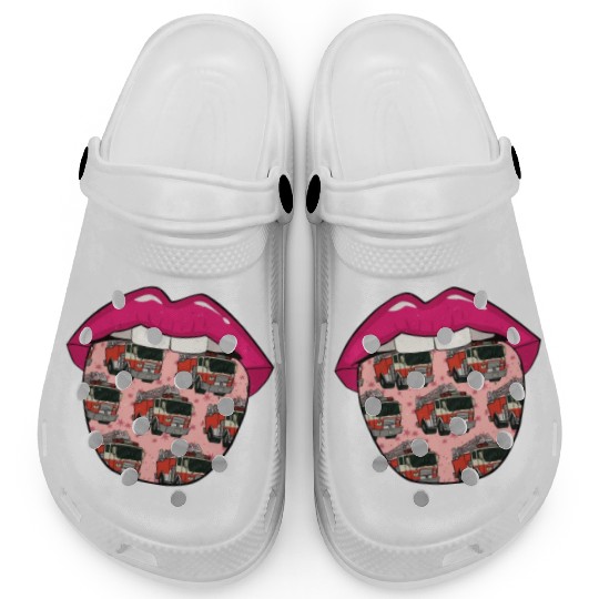 Firefighter Thin Red Line Tongue Clogs