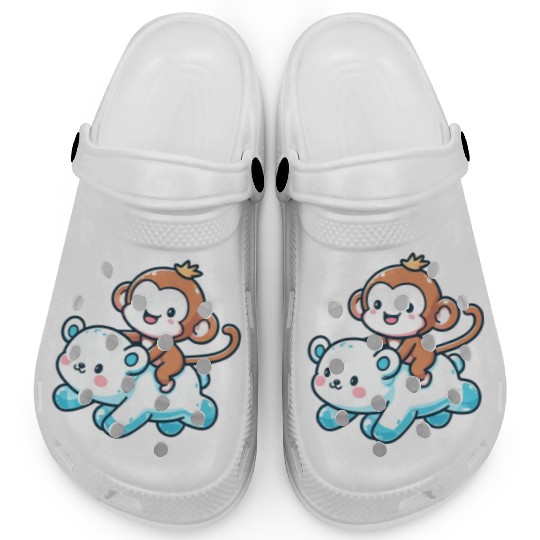 Polar Bear Cute Monkey Companion Clogs