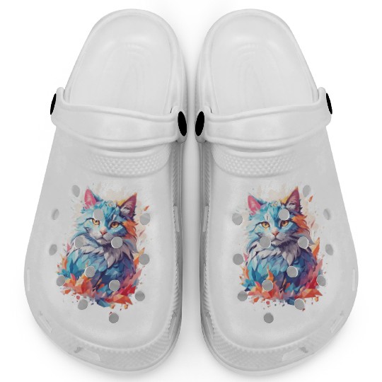 Cute Crystal Fantasy Cat Design Clogs
