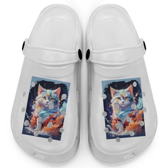 Cute Crystal Fantasy Cat Design Clogs