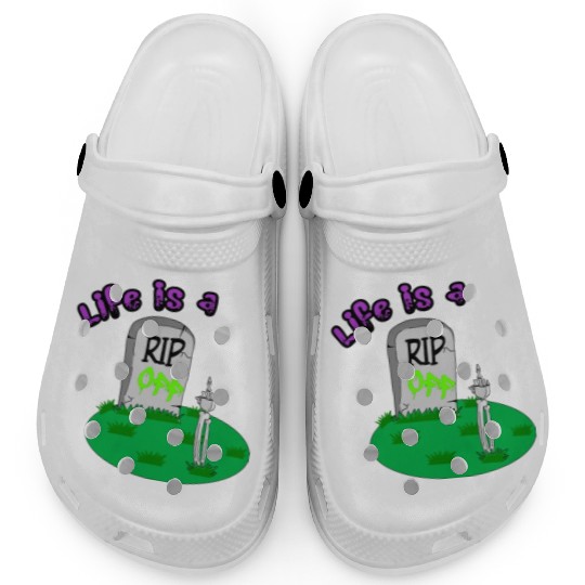 Rip Off Creepy Spooky Dark Joke Cartoon Mood Clogs