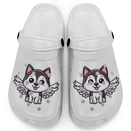 Angel Husky, Winged Comic, Heavenly Dog Clogs