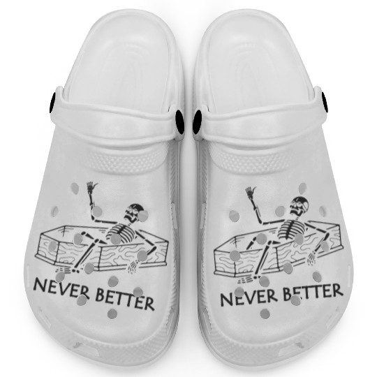 Never Better Skeleton Clogs