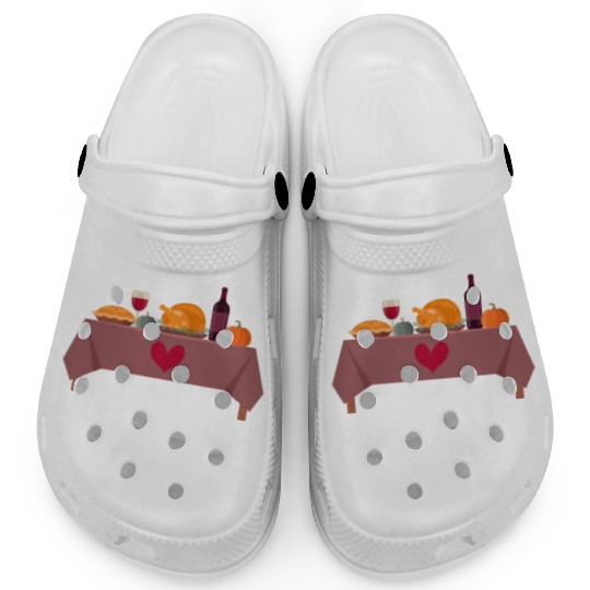 Thanksgiving WTF Wine Turkey Family Fall Harvest Clogs