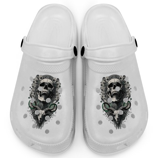 skull and goat Tattoo Clogs