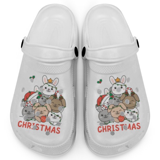 Bunny Christmas Tree Merry Christmas Clogs