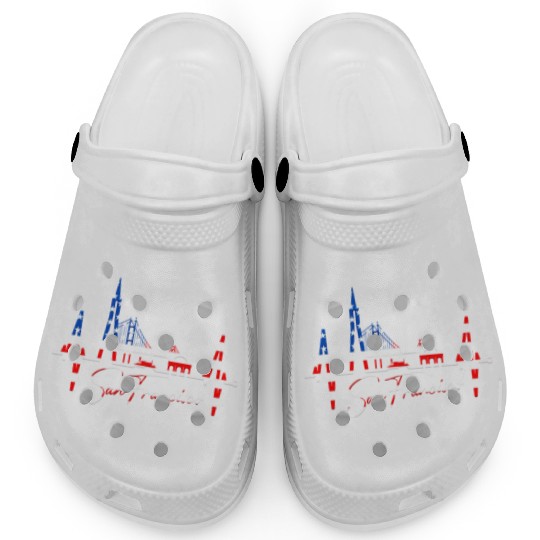 San Francisco Skyline Heartbeat California Lover Clogs