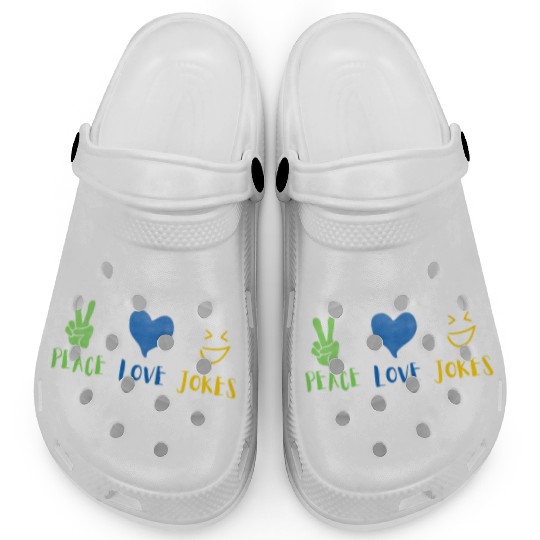 peace love jokes Clogs