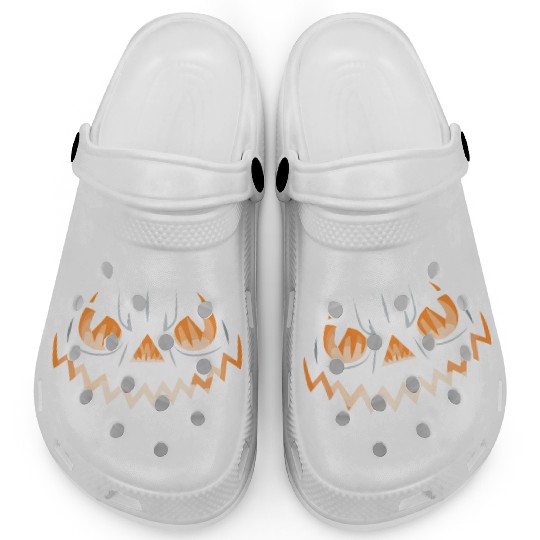Creepy Jack o Lantern Carved Halloween Pumpkin Clogs