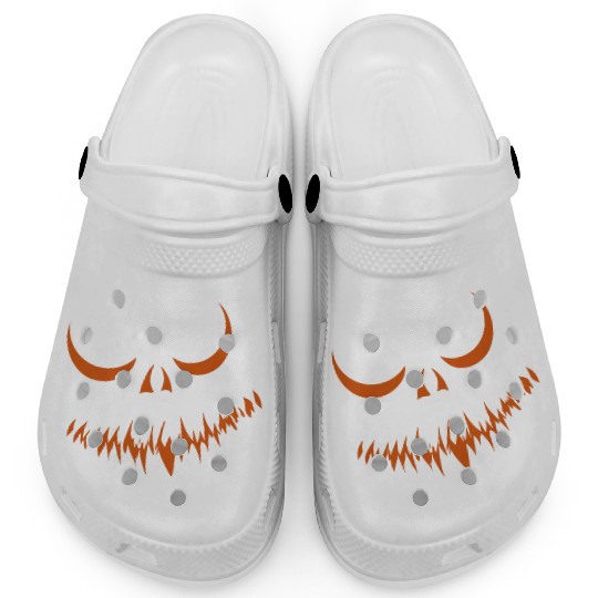 Creepy Jack o Lantern Carved Halloween Pumpkin Clogs