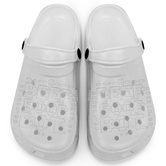 Beep Boop Bot - Retro 8-bit Robot Typography Clogs