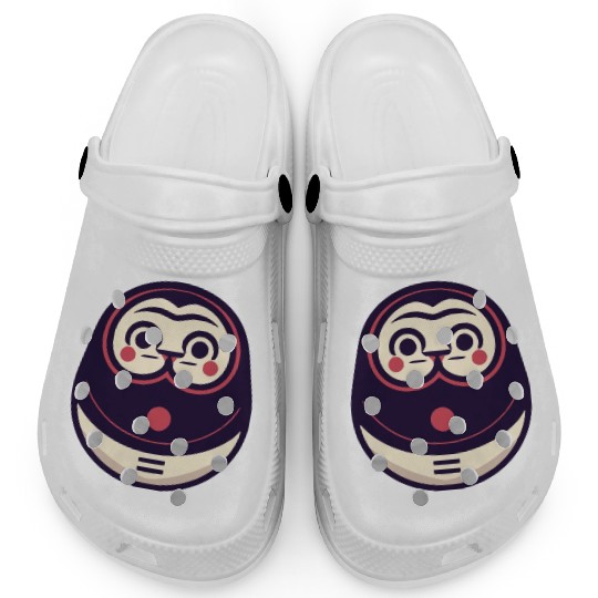 Kawaii Cat Face Daruma Doll Clogs