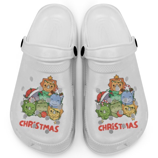 Dinosaur Christmas Tree Merry Christmas Clogs