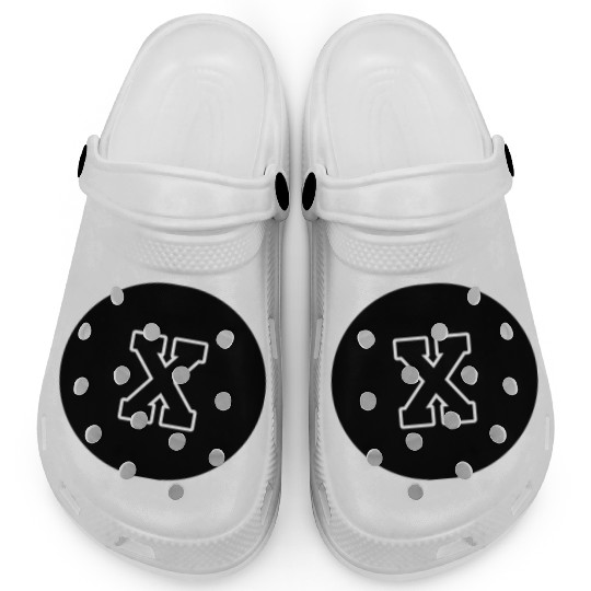 Greek Number 10 - X / Black and White Ten Clogs