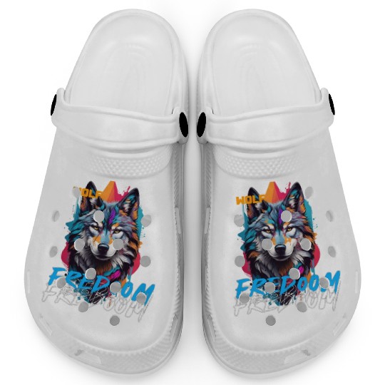 Incredible wolf face street Clogs