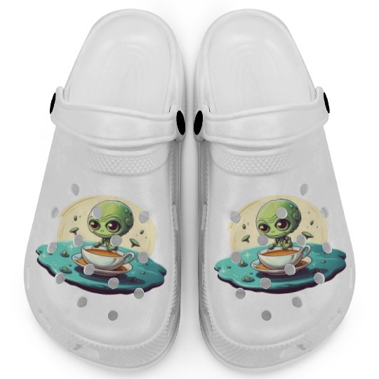 green alien coffee coffee drinker Clogs
