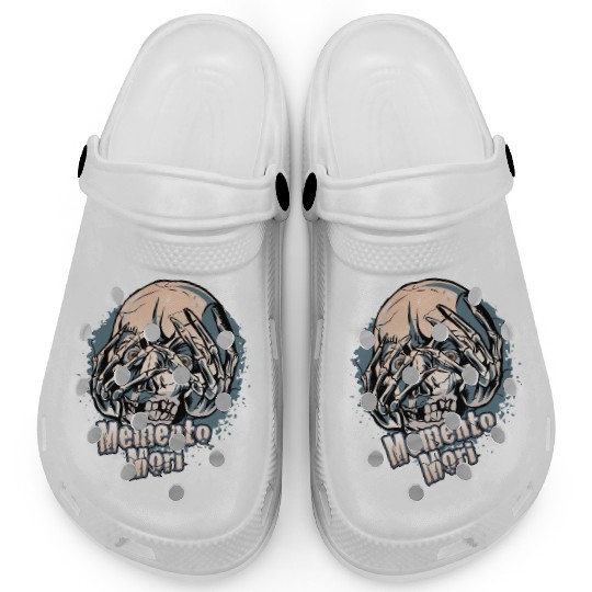 Unique Skull With Skeleton Hands Over Face Clogs