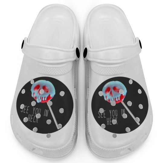 See You In Heck Poison Skull Candy Clogs
