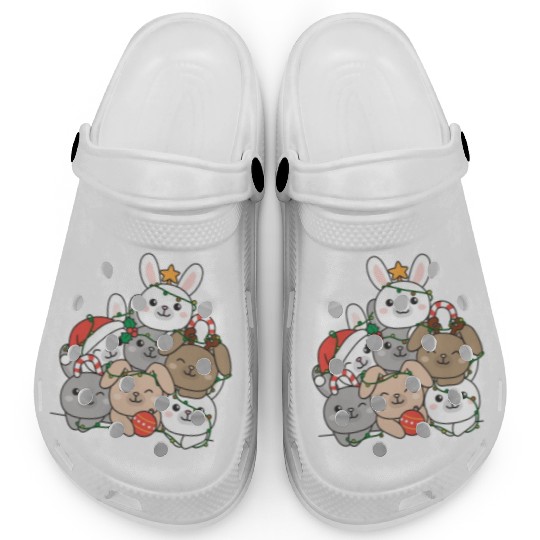 Bunny Christmas Tree Funny Animal Christmas Clogs