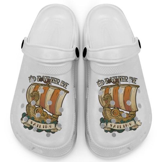 I d Rather Be Sailing Tattoo Inspired Graphic Clogs