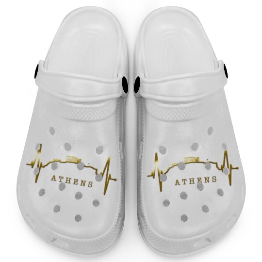 Athens Skyline Heartbeat Heart Flag Ancient Greek Clogs