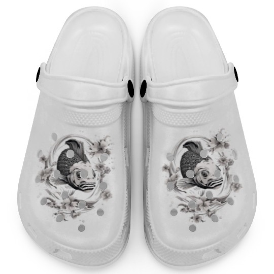 Koi Fish Koi Carp Japanese Tatto-style Koi Clogs