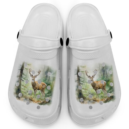 Watercolor Deer Clogs