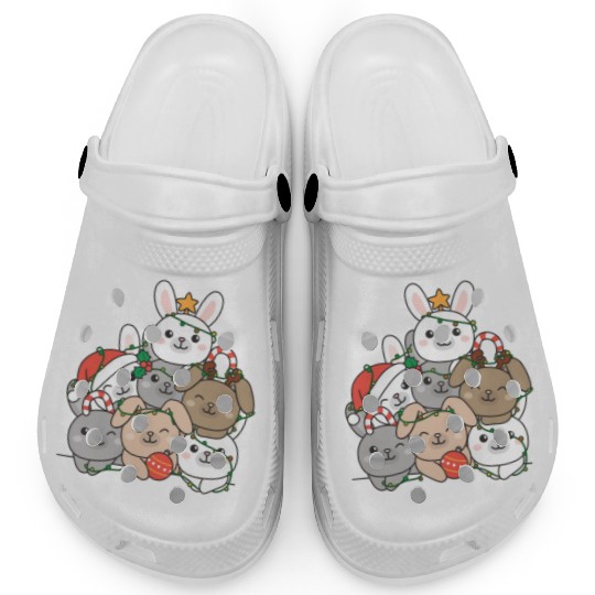 Bunny Christmas Tree Funny Animal Christmas Clogs