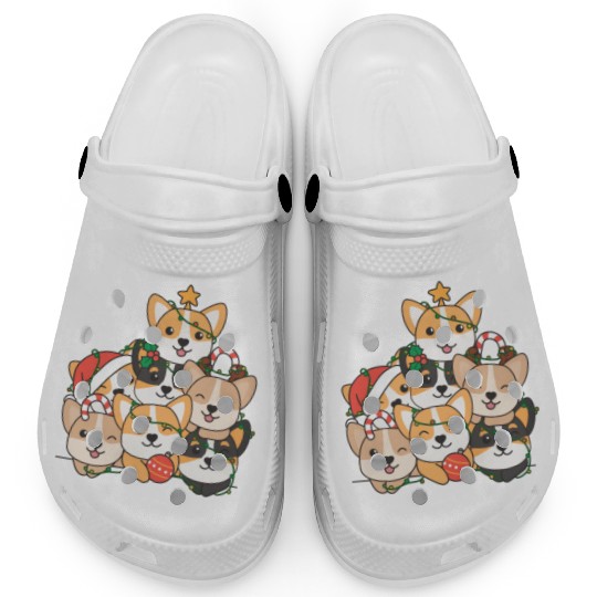 Corgi Christmas Tree Funny Animal Christmas Clogs